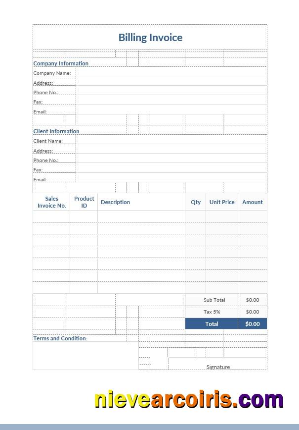 Dining Invoice